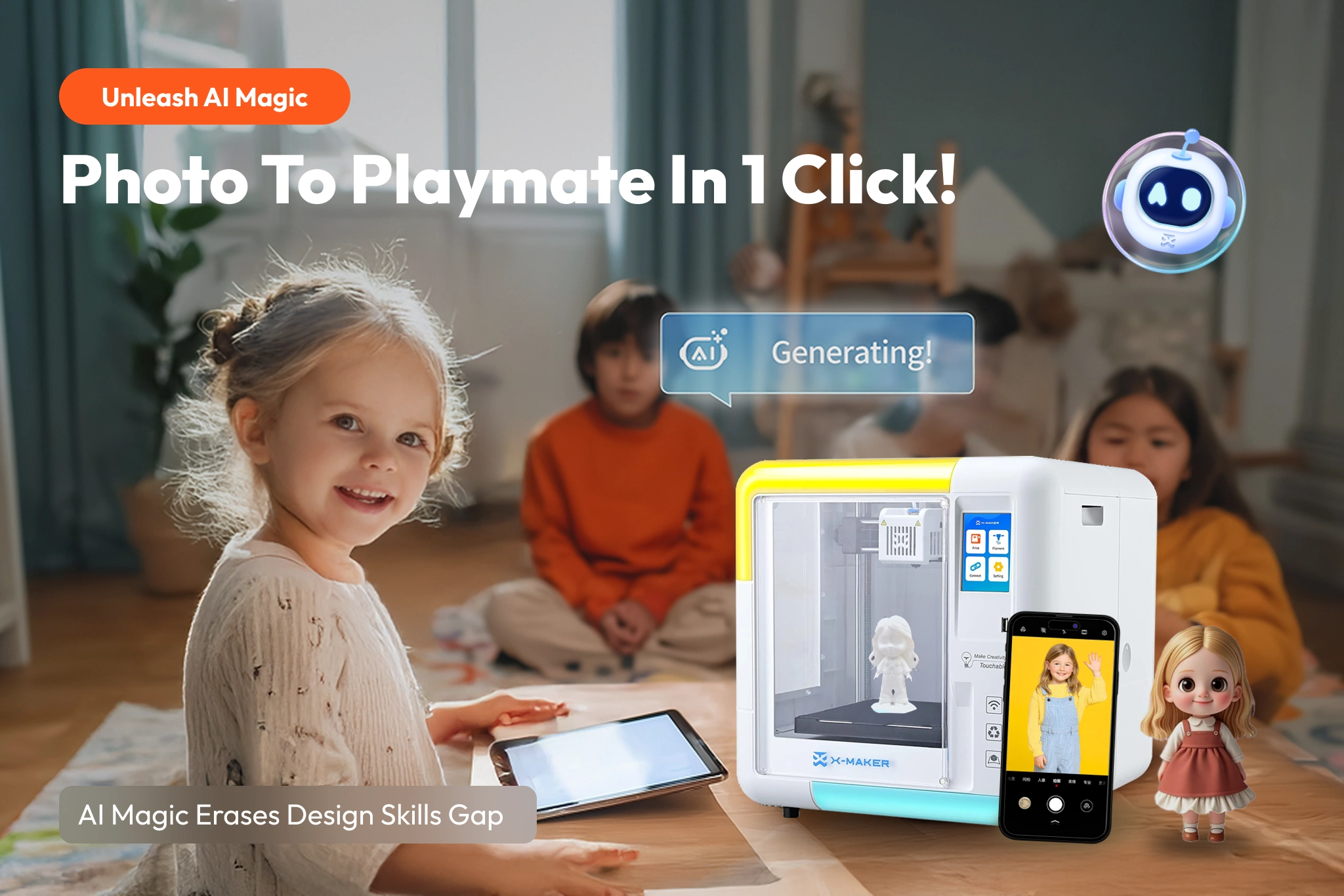 AOSEED X-MAKER: Kid-Friendly AI-Powered 3D Printing Revolution